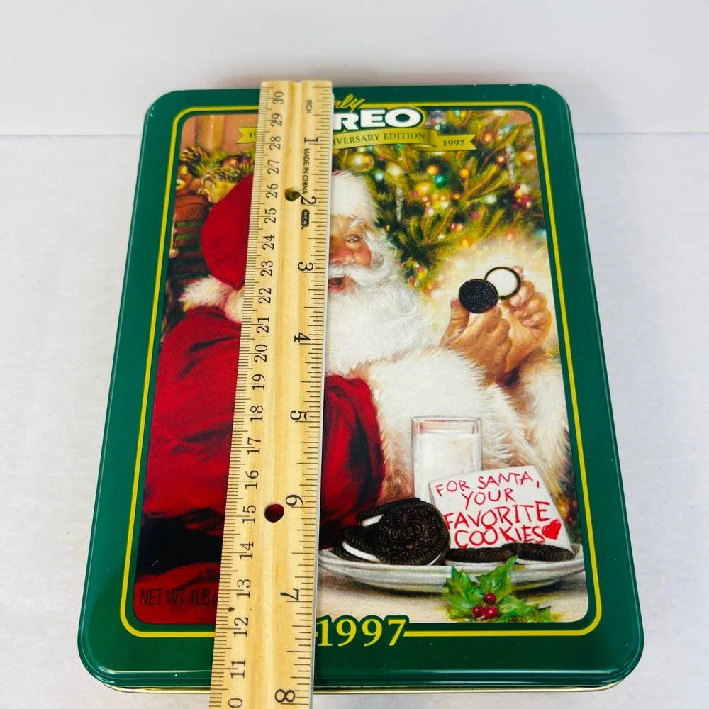 Vintage 1997 Oreo 85th Anniversary Santa Cookie Tin 85th Edition Collectible